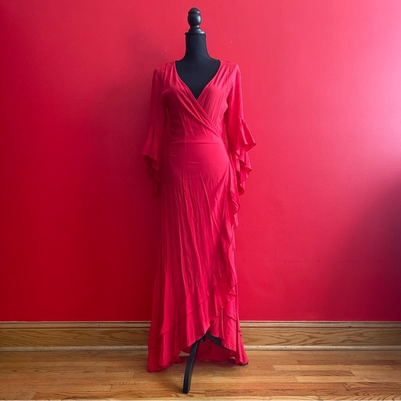 Melissa Odabash Cheryl Red Wrap Dress - Picture 7 of 12